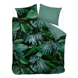 Foto van Snoozing jungle flanel dekbedovertrek - lits-jumeaux (260x200/220 cm + 2 slopen) - flanel - green