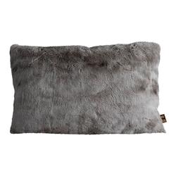 Foto van Ptmd linde grey faux fur cushion rectangle