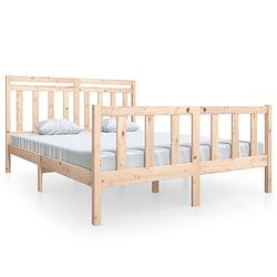 Foto van The living store bedframe grenenhout - 205.5 x 166 x 100 cm - onbehandeld