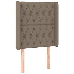 Foto van Vidaxl hoofdbord met randen 83x16x118/128 cm stof taupe