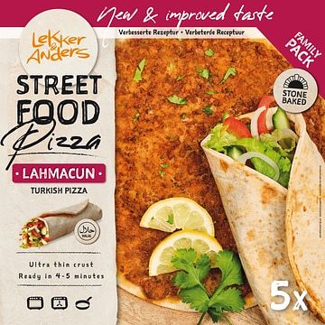 Foto van Lekker & anders lahmacun turkish pizza family pack 5 x 180g bij jumbo