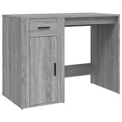 Foto van The living store bureau - 100 x 49 x 75 cm - grijs sonoma eiken