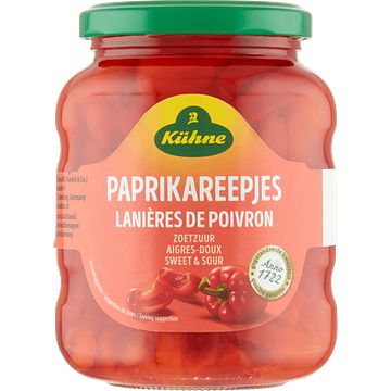 Foto van Kuhne paprikareepjes zoetzuur 320g bij jumbo