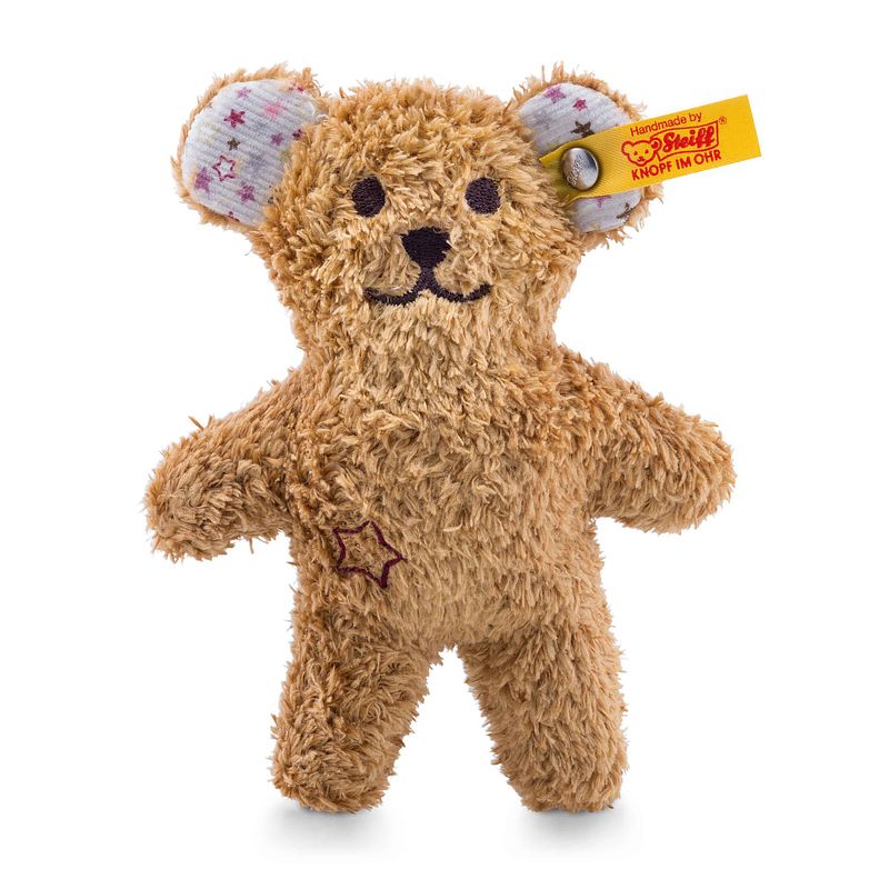 Foto van Steiff knuffel mini teddybeer met knisperfolie en rammelaar, bruin