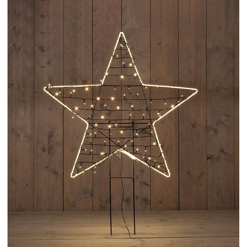 Foto van Anna'ss collection - smd star with led inside 80 cm 30 cm stick 350 led warm white