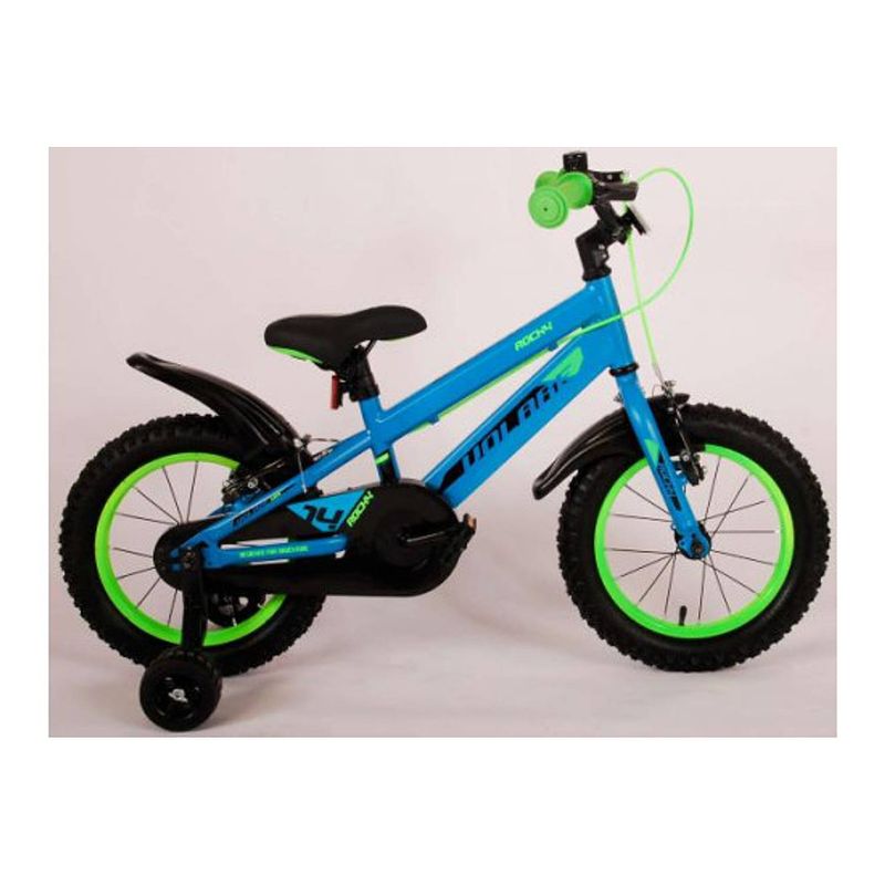 Foto van Volare rocky kinderfiets - 14 inch - groen - twee handremmen