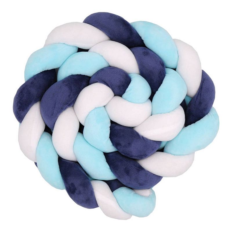 Foto van Siervlecht babycalin - kussen - fluweel - 200 cm - blauw - babycalin