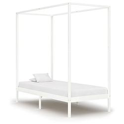 Foto van Vidaxl hemelbedframe massief grenenhout wit 100x200 cm