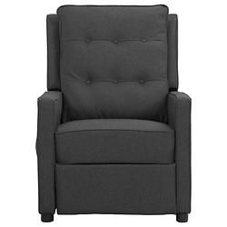 Foto van The living store verstelbare fauteuil - donkergrijs - stof - ijzer - 70 x 90.5 x 101 cm - verstelbare rugleuning -