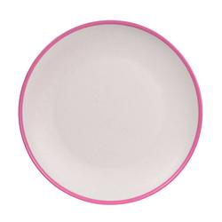 Foto van Onbreekbare kunststof/melamine roze ontbijt bordjes 23 cm voor outdoor/camping - campingborden