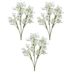 Foto van 3x stuks kunstbloemen gipskruid/gypsophila takken wit 64 cm - kunstbloemen