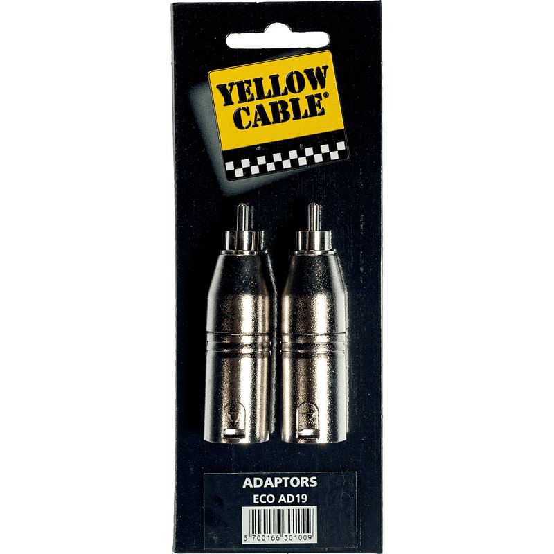 Foto van Yellow cable ad19 rca male - xlr male verloopplug (2 stuks)