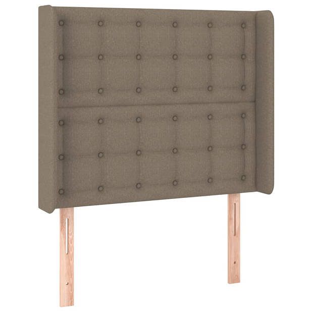 Foto van Vidaxl hoofdbord met randen 103x16x118/128 cm stof taupe