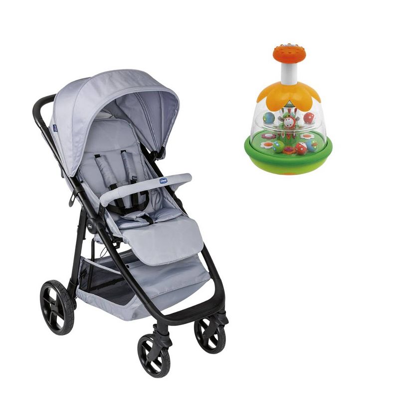 Foto van Chicco bundel - buggy multiride - light grey & speelfigurenset - magische draaitol