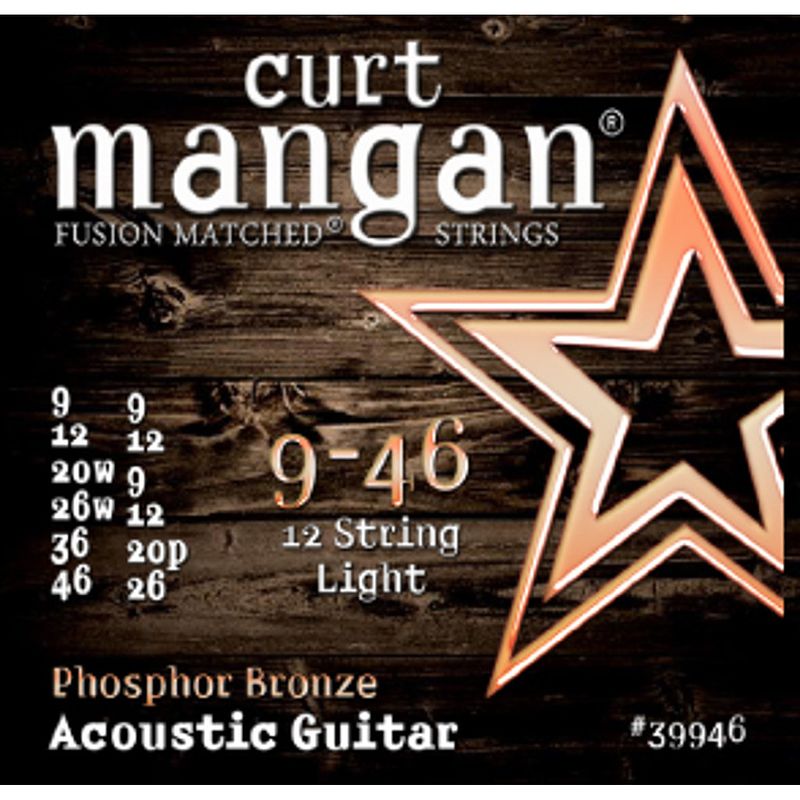 Foto van Curt mangan phosphor bronze 9-46 12-string light snarenset voor 12-snarige akoestische gitaar