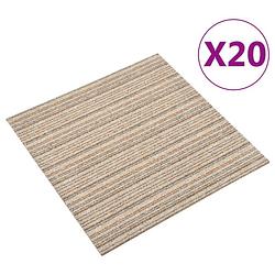 Foto van Vidaxl tapijttegels 20 st 5 m² 50x50 cm gestreept beige