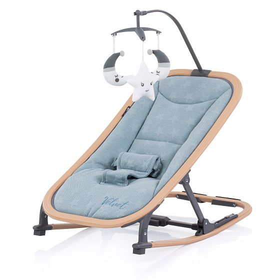 Foto van Chipolino velvet opvouwbare wipstoel met mobiel sky wood