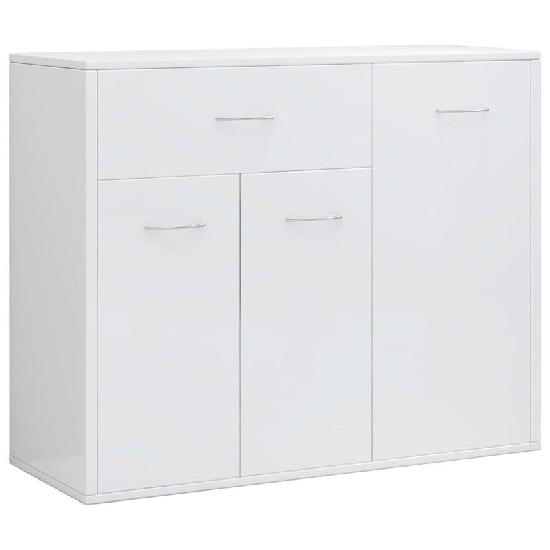 Foto van Vidaxl dressoir 88x30x70 cm spaanplaat hoogglans wit