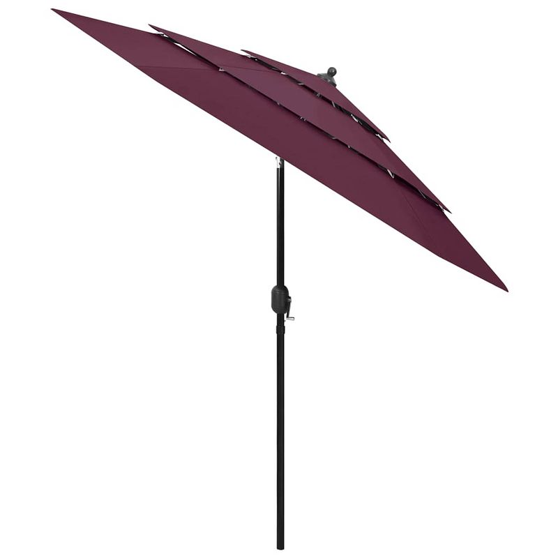 Foto van The living store parasol 3-laags - 250 x 229 cm - uv-beschermend polyester - bordeauxrood