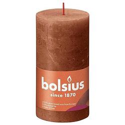 Foto van Bolsius stompkaars rusty pink ø68 mm - hoogte 13 cm - roze/bruin - 60 branduren