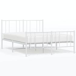 Foto van The living store bedframe klassiek robuust - metaal - 196x146x90cm - wit