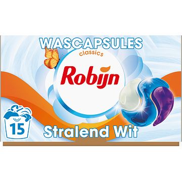 Foto van Robijn 3in1 wascapsules stralend wit 15 wasbeurten bij jumbo