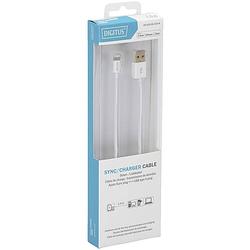 Foto van Digitus apple ipad/iphone/ipod aansluitkabel [1x usb, usb-a 2.0 stekker - 1x apple dock-stekker lightning] 1.00 m wit