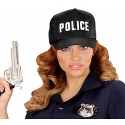 Foto van Zwarte politie verkleed pet voor volwassenen - verkleedhoofddeksels