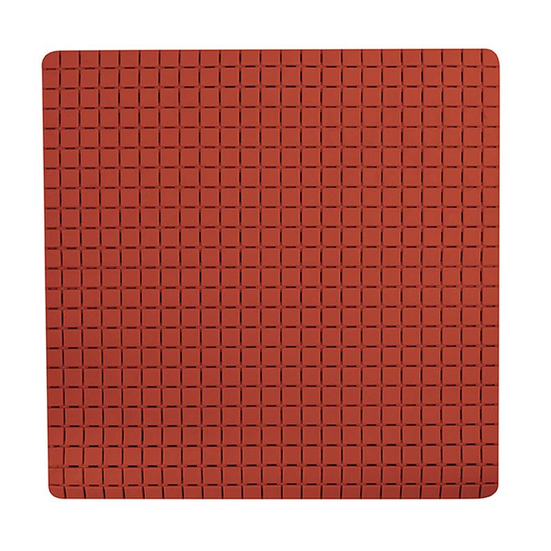 Foto van Msv douche/bad anti-slip mat badkamer - rubber - terracotta - 54 x 54 cm - badmatjes