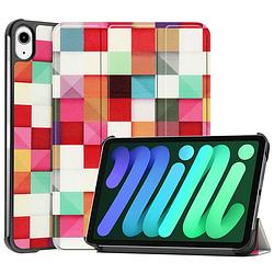 Foto van Basey ipad mini 6 hoesje kunstleer hoes case cover ipad mini 6-blokken