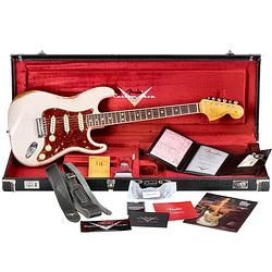 Foto van Fender custom shop time machine 1967 strat relic closet classic hardware faded aged shell pink - cz577374