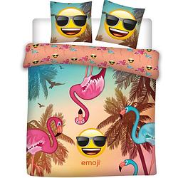 Foto van Emoji flamingo - dekbedovertrek - lits jumeaux - 240 x 220 cm - multi