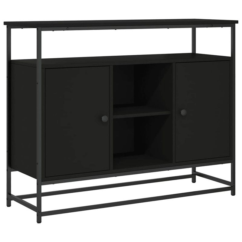 Foto van Vidaxl dressoir 100x35x80 cm bewerkt hout zwart