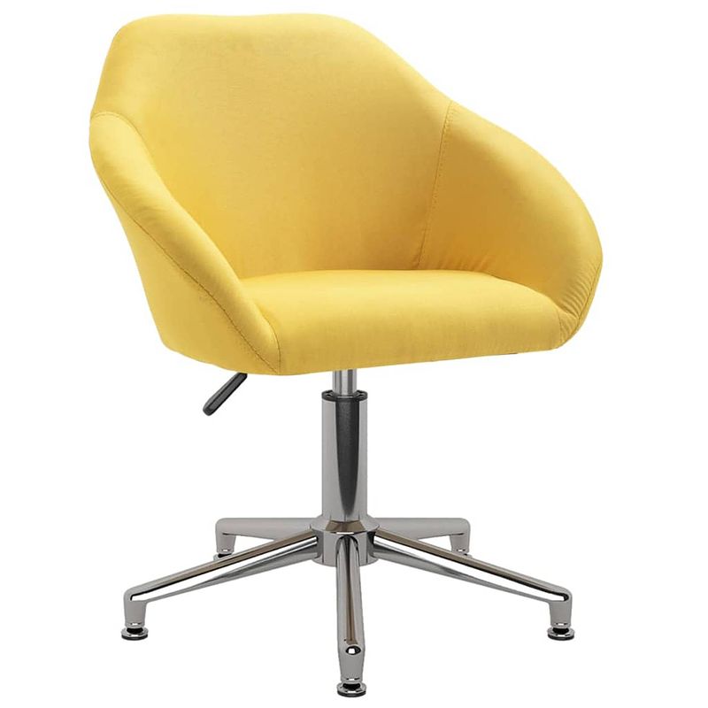 Foto van The living store draaibare eetkamerstoelen - geel - 63x56x(76-88) cm - comfortabel en duurzaam