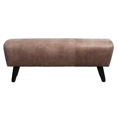 Foto van Hocker felix - taupe - leder tennessee - 45x123x40 cm - leen bakker