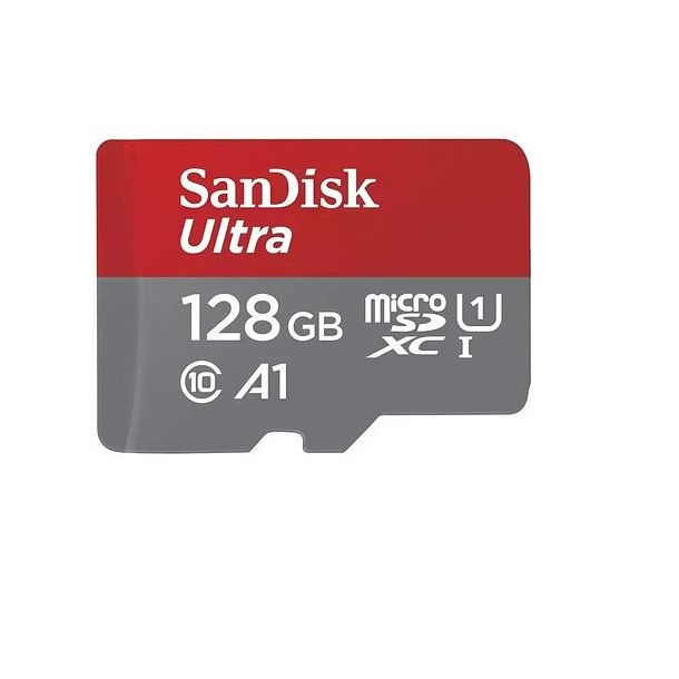 Foto van Sandisk microsdxc ultra 128gb class 10 140mb/s +sd-adapter voor chromebooks micro sd-kaart