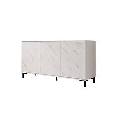 Foto van Meubella dressoir masimo - wit mamer - 150 cm