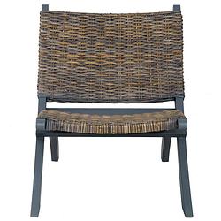 Foto van The living store kubu rattan relaxstoel - 60x77x70 cm - grijs