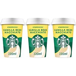 Foto van Starbucks chilled coffee vanilla bean macchiato ijskoffie 3 x 220ml bij jumbo