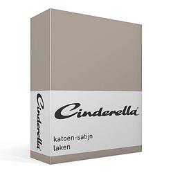 Foto van Cinderella katoen-satijn laken - 100% katoen-satijn - 1-persoons (160x270 cm) - taupe