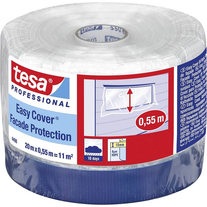 Foto van Tesa 04498-00000-00 afdekfolie tesa easy cover transparant (l x b) 20 m x 55 cm 1 stuk(s)