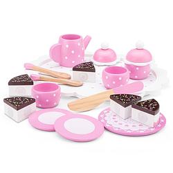 Foto van New classic toys houten theeset met taart - roze