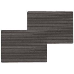 Foto van 6x stuks stevige luxe tafel placemats lines zwart 30 x 43 cm - placemats
