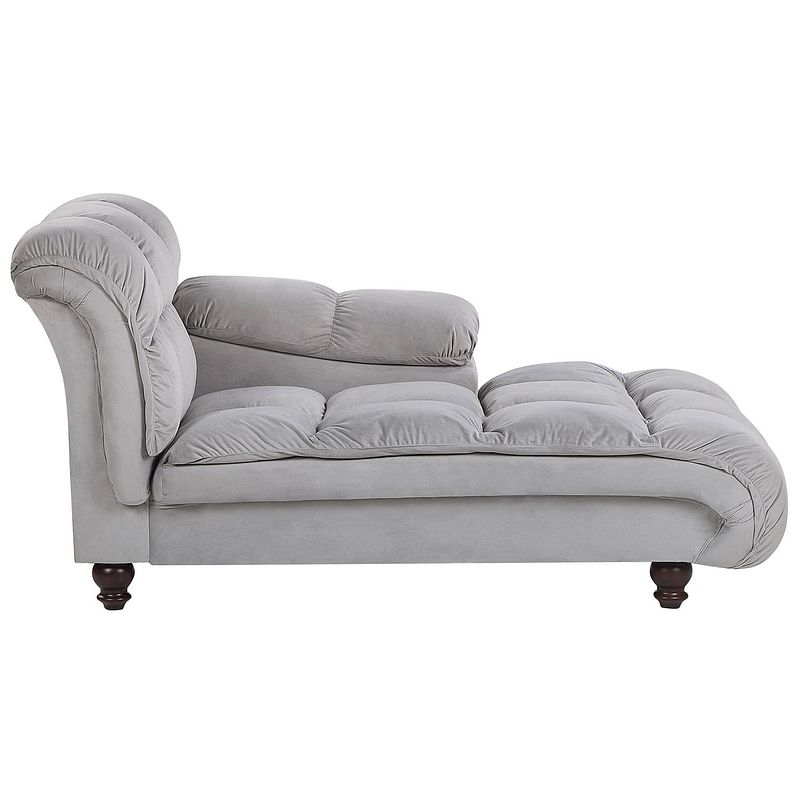 Foto van Beliani lormont - chaise longue-grijs-fluweel