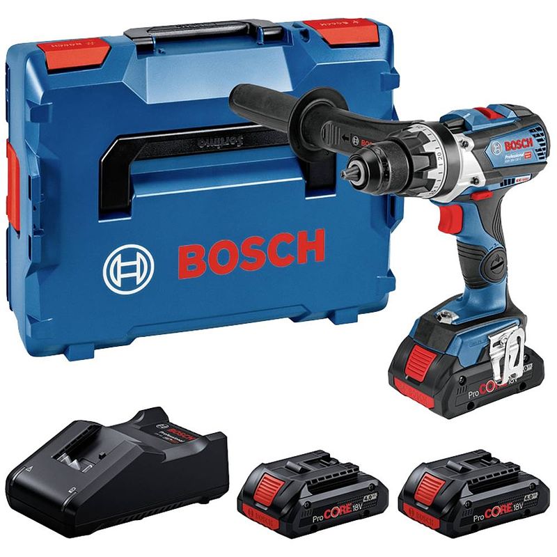 Foto van Bosch professional gsr 18v-110 c 0615a5002s accu-schroefboormachine 18 v li-ion incl. 3 accus, incl. lader, brushless