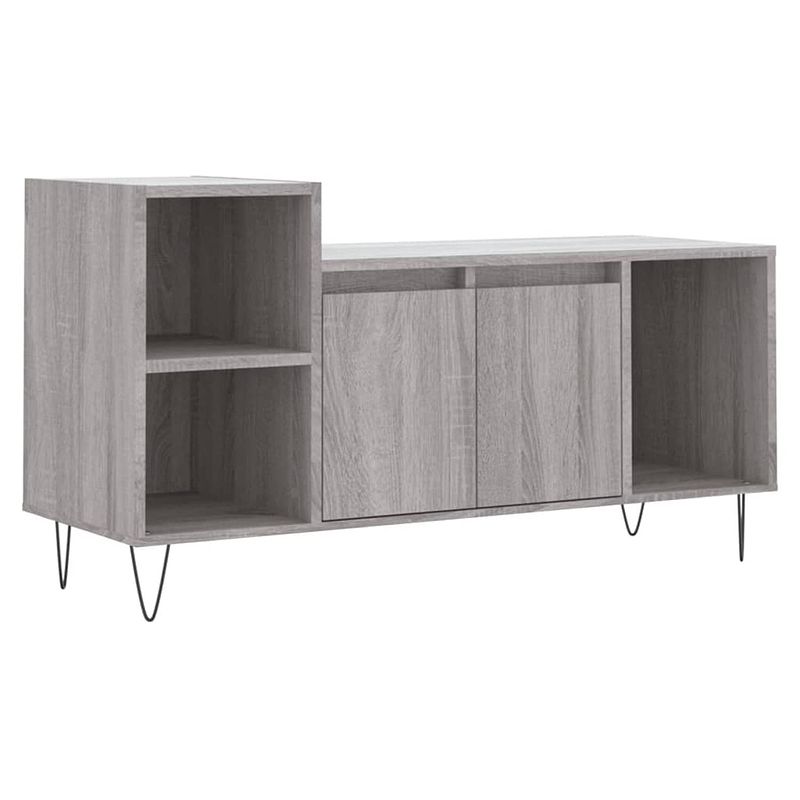 Foto van Vidaxl tv-meubel 100x35x55 cm bewerkt hout grijs sonoma eikenkleurig