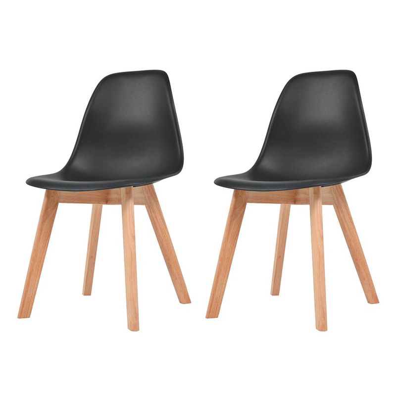 Foto van Vidaxl eetkamerstoelen zwart 2 st