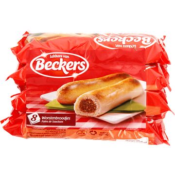 Foto van Beckers worstenbroodjes 8 x 80g bij jumbo