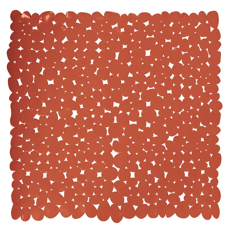 Foto van Msv douche/bad anti-slip mat - badkamer - pvc - terracotta - 53 x 53 cm - badmatjes