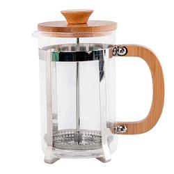Foto van Cafetiere french press koffiezetter bamboe 600 ml - cafetiere